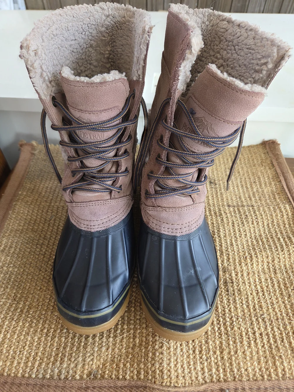 Pacific Trail Women’s Tan Brown Waterproof Duck Boots with Sherpa Lining